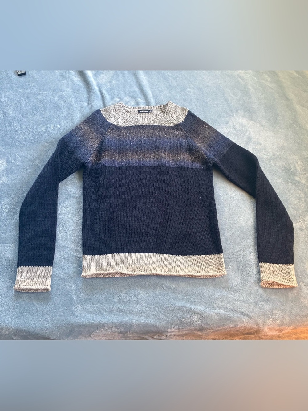ANTONY MORATO Navy and Grey Striped Wool Blend Knit Sweater XXL NEW